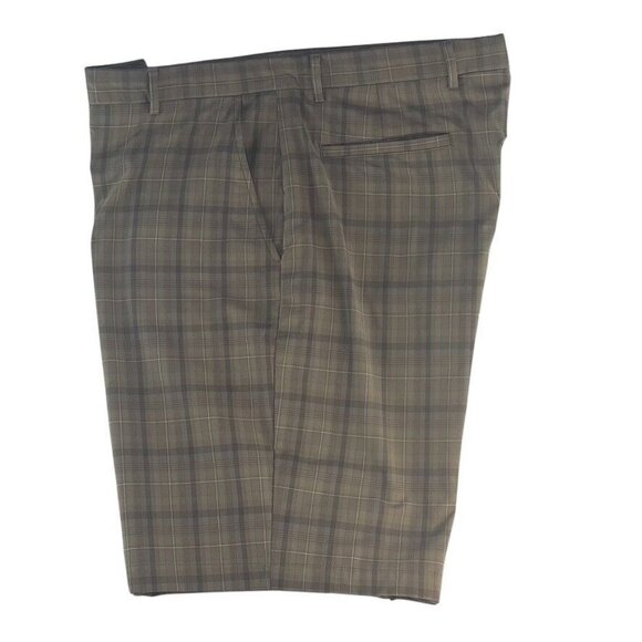 Slazenger Mens Plaid Golf Shorts Size 40 Brown Gray Polyester - Picture 3 of 11